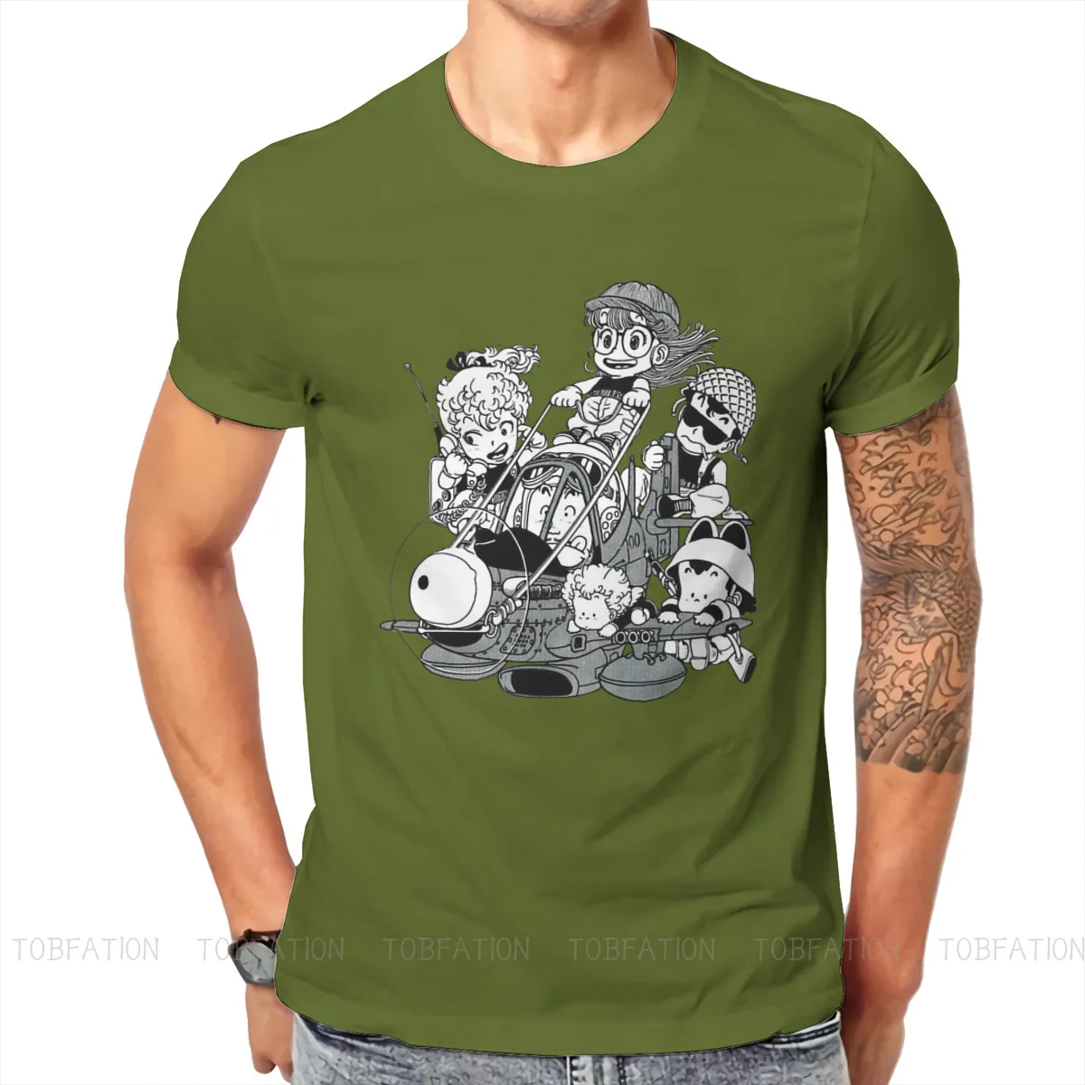 grey t shirt Dr Slump Arale Pengin Senbei Manga Fabric TShirt Airplane Classic T Shirt Homme Men Tee Shirt Printing Trendy plain white t shirt T-Shirts