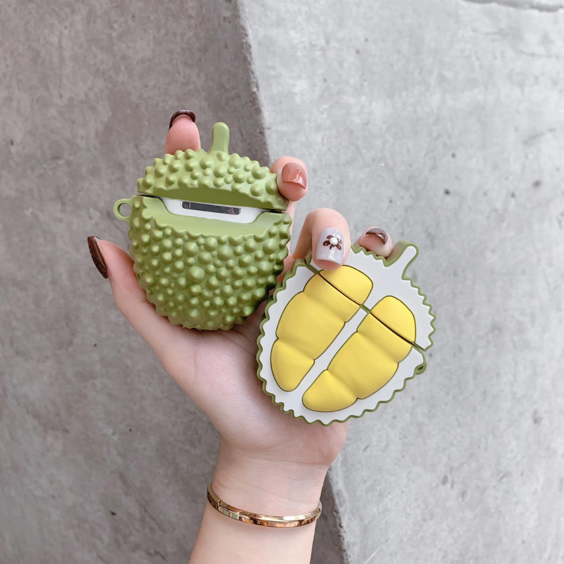 

3D Earphone Cases For AirPods 1 2 Case Cute Fruit Durian For Apple Air Pods Protect Cover For Charging Wireless Bluetooth