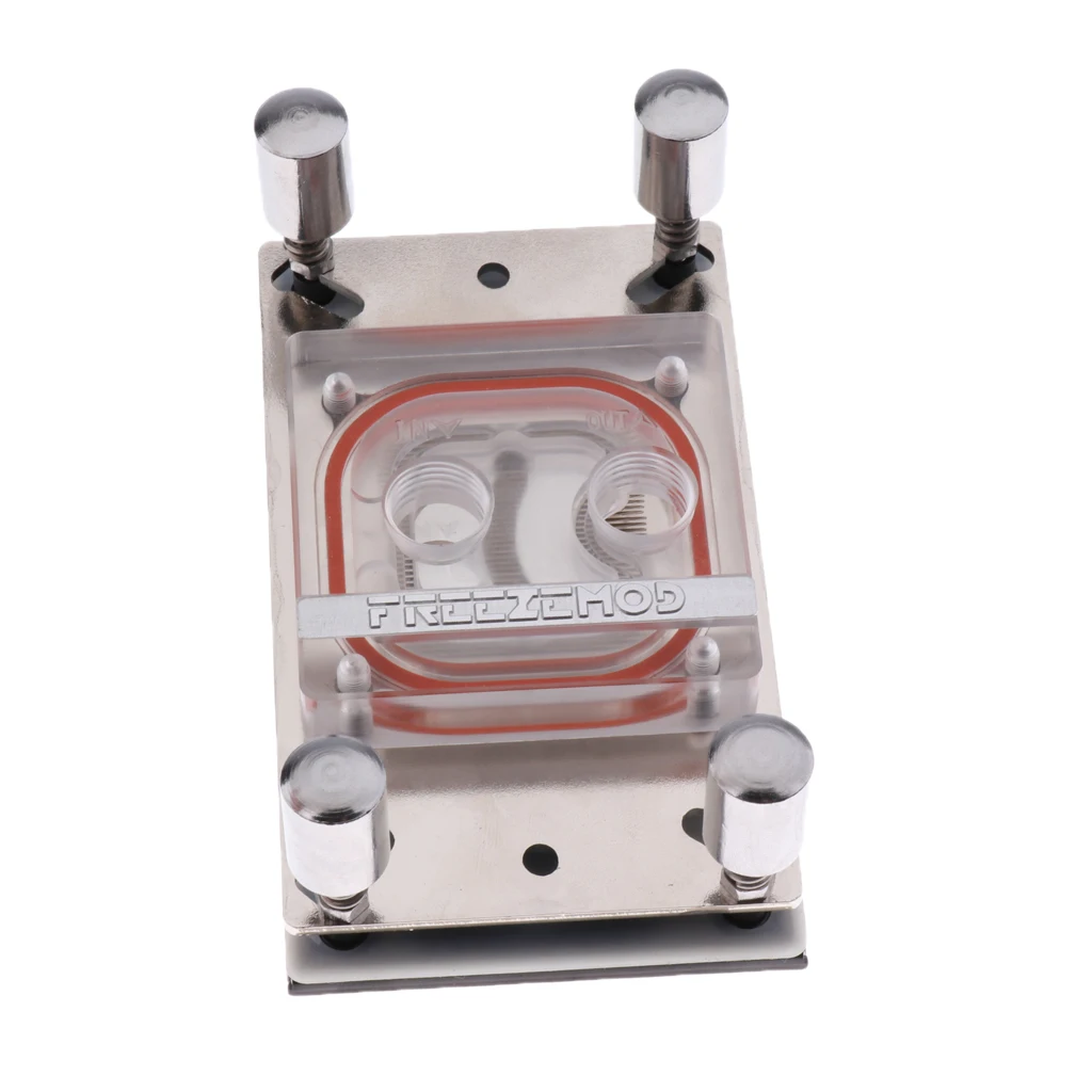 Acrylic PC CPU Water Cooling Block Waterblock Copper Base Cool Inner Channel