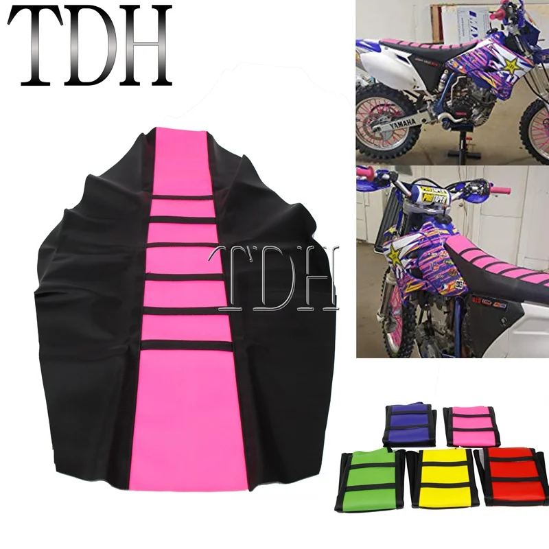 Non-Slip Dirt Bike Traction Seat Cover Black Pink Custom Cover - Main Image