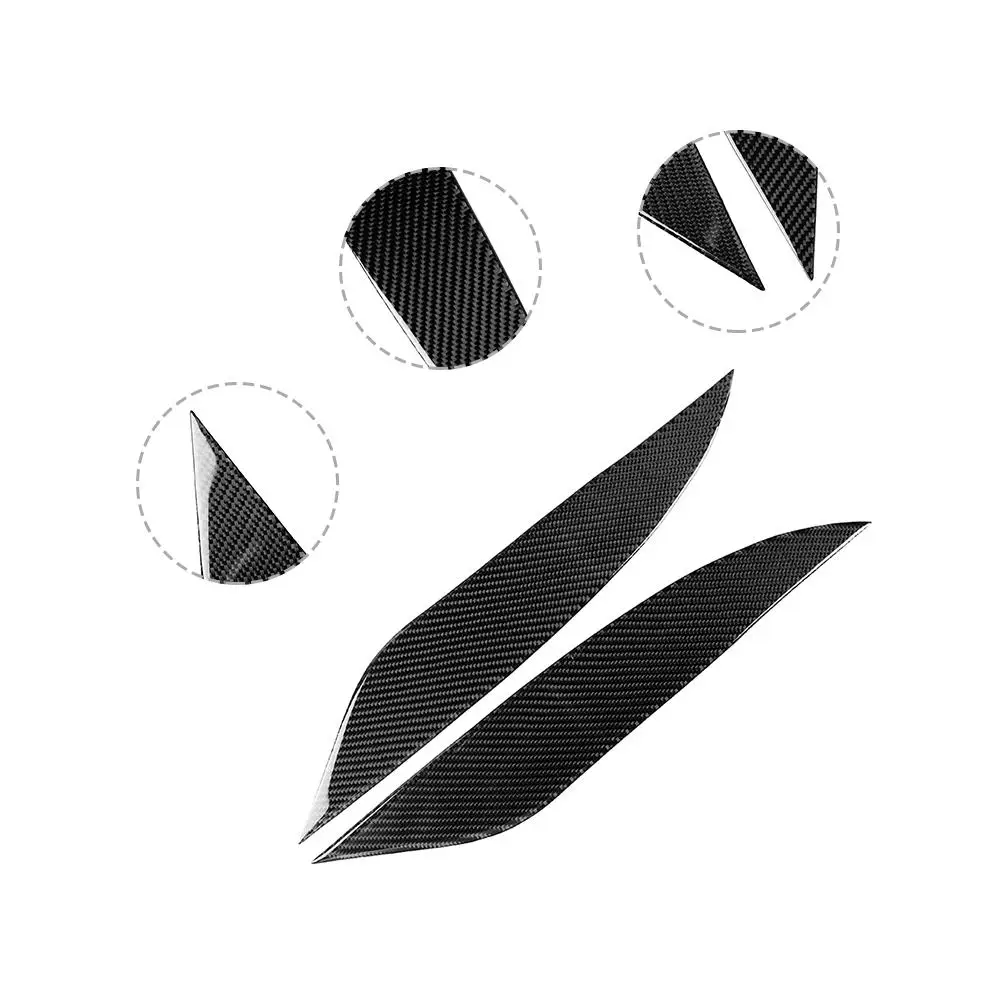 2PCS 5D Effect Carbon Fiber Headlight Lamp Strip Cover Trim Accessories For Toyota Land Cruiser Prado- Epoxy Process