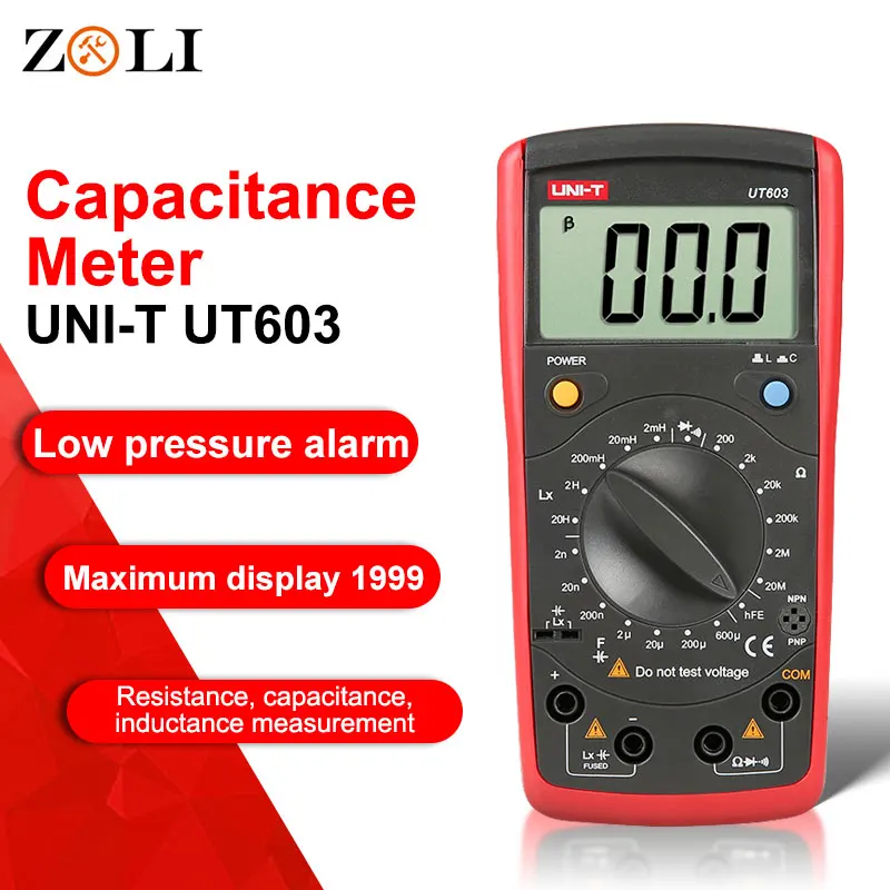 UNI-T UT603 modern inductance capacitance meters testers Hand-held portable LCR ohmmeter meter capacitors High accuracy with hFE |