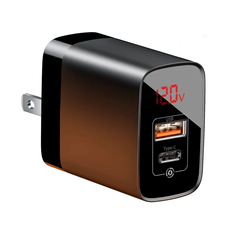 US black A C Baseus цифровой дисплей Быстрая зарядка 3,0 USB зарядное устройство PD 3,0 Мобильный телефон быстрое зарядное устройство для iPhone быстрое зарядное устройство для samsung s10 - Тип штекера: US black A C