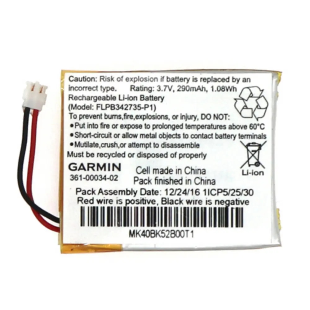 Размер батареи 3,7 в 290 мАч аккумулятор для Garmin fenix 3 fenix 3HR fenix3 361-00034-02 батареи для GPS