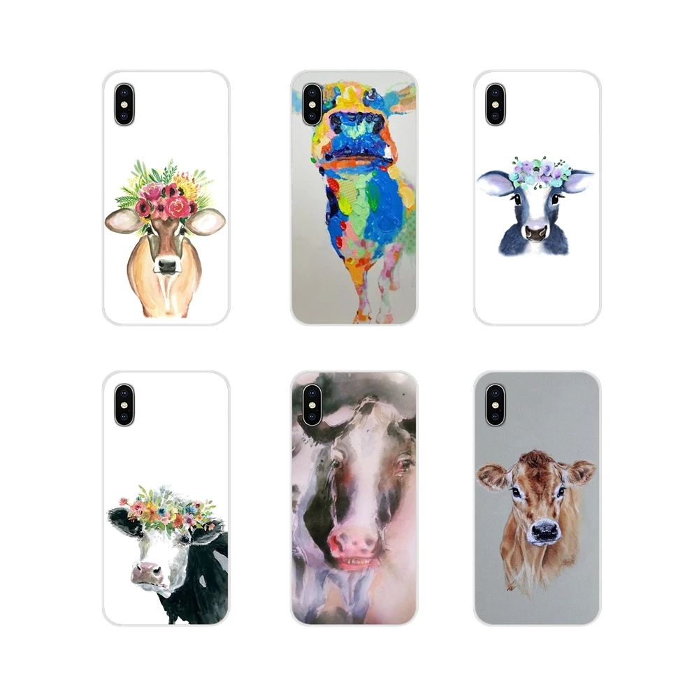 For Samsung Galaxy J1 J2 J3 J4 J5 J6 J7 J8 Plus 2018 Prime 2015 2016 2017 Soft Cases Cover Animal Cattle Cow Watercolor Painting | Мобильные