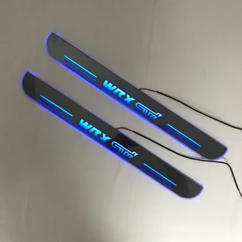 

Acrylic door sill plate strip with led decorative welcome light moving door scuff for subaru forester