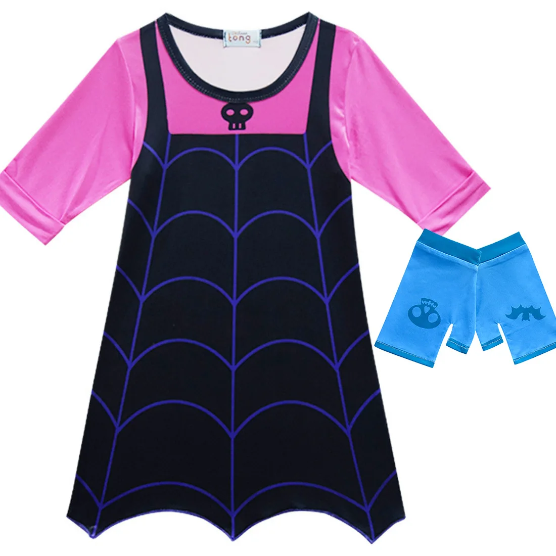 Vampirina/костюм для девочек; детское платье на Хэллоуин; детское Эксклюзивное платье; повязка на глаза для косплея; Маскировка; vetement Fille; Косплей - Цвет: 8801-gloves
