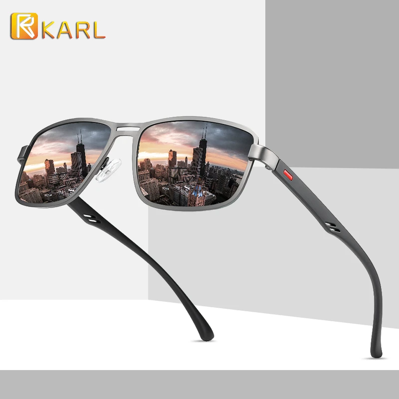 

vintage Polarized Sunglasses for Men UV Protection TR90 Square Frame Sunglass for Driving Travelling Fishing vintage Shades Male