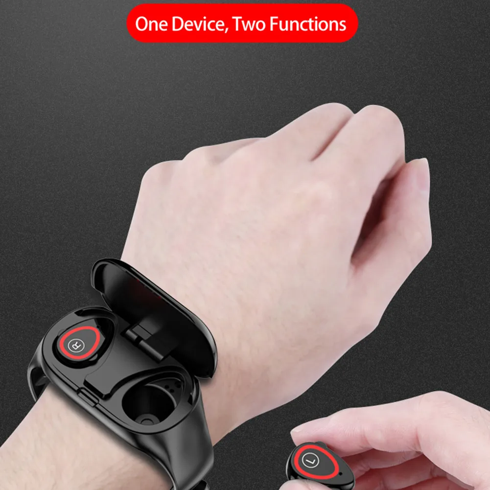 Smart Watch Color Screen Bracelet Double Bluetooth with Stereo Earbud Smart Watches PUO88