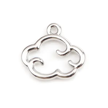 

Doreen Box Zinc Based Alloy Charms Cloud Silver Color Pendants For DIY Fashion Jewelry Making Accessories 15mm x 14mm, 20 PCs
