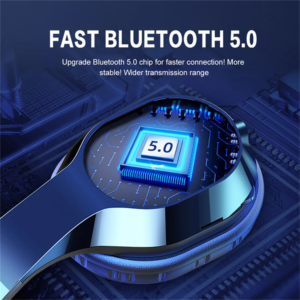Foldable Wired Wireless Headphone 5 0 Bluetooth Wireless Earphones Stereo Earbuds Gaming Headsets With Microphone PC Laptop