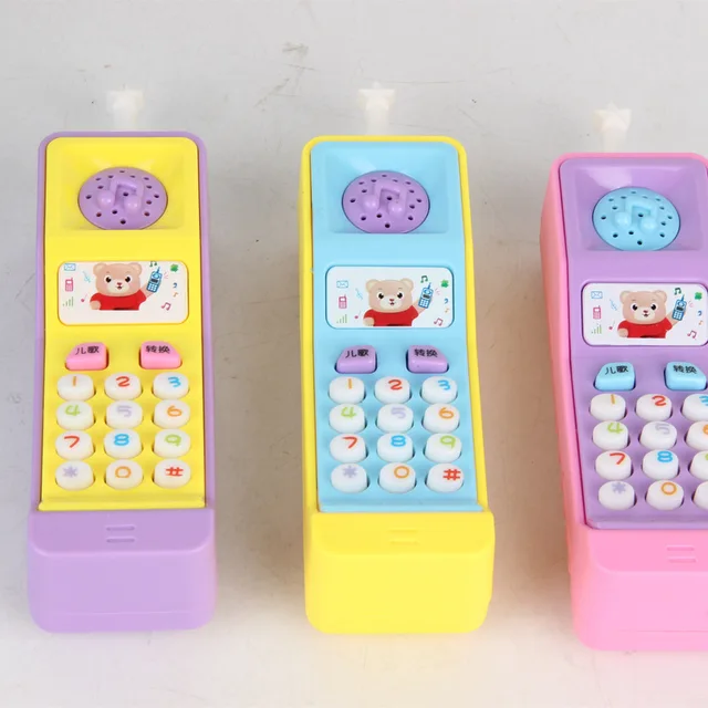 1PCs Plastic Kids Telephone Machine Cell Phone Toy Learning Machine Point Reading Electric Study Music Vocal Education Toys 4