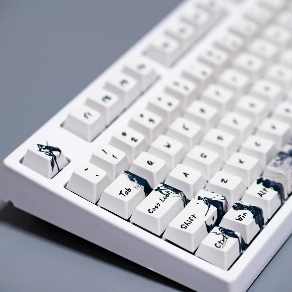 The Knight's Five-sided PBT Sublimation Keycap Ink Key Caps Personality Original Factory High Mechanical Keyboard 108 keys