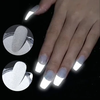 

1 Box Reflective Nail Glitter Powder Shiny Dust Glow In The Dark For Bar Disco Sparkling Pigment Fluorescent Nail Art Decoration