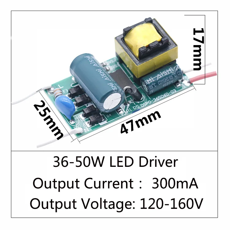 Светодиодный драйвер 36-50 Вт источник питания постоянный ток DC120-160V автоматический контроль напряжения трансформаторы для светодиодный - Цвет: 36-50W
