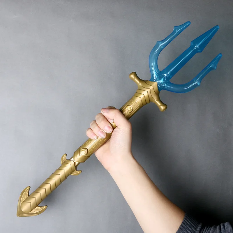 Em promoção! Cosplay 1:1 Aquaman Garfo Tridente Jogo Filme Toy Arma Espada  Adulto Criança-presente De Ouro Garfo Retro Segurança Pu Armas Flexível  100cm