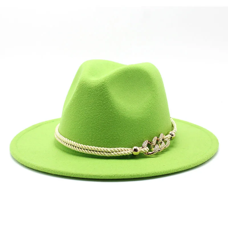 Branco de Borda Chapéu para Homem Chapéu Preto Larga Simples Igreja Derby Panamá Sólido Feltro Fedoras Feminino lã Artificial Mistura Jazz Boné - 4 Acessórios da Moda