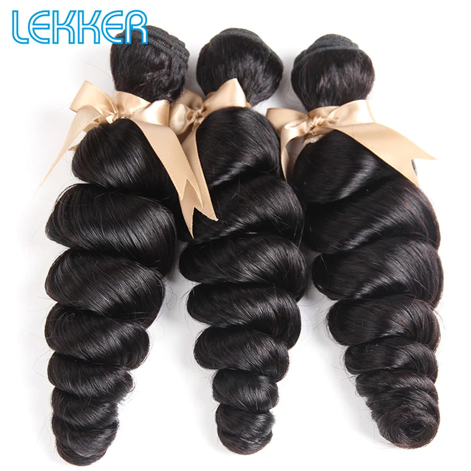 Lekker волосы, малазийские свободные волнистые волосы, пряди 3, 4 шт., натуральный цвет, человеческие волосы, волнистые пряди для наращивания, поставка для красоты
