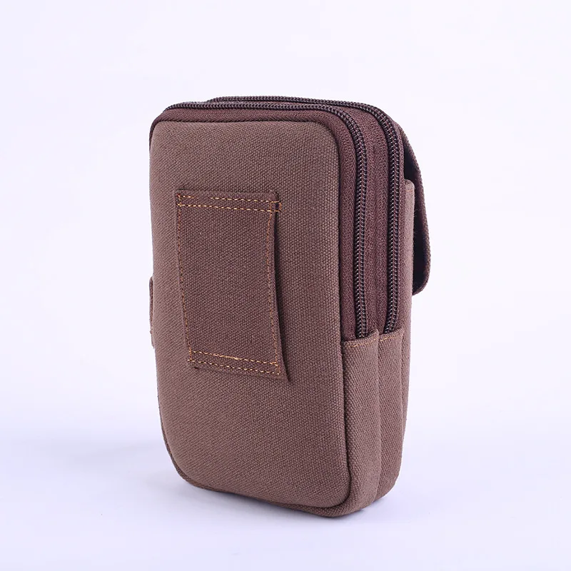 

Elderly People Verticle Multi-functional Canvas Mobile Phone Bag Purse Men Wear Leather Belt Wallet Key Casual Cross