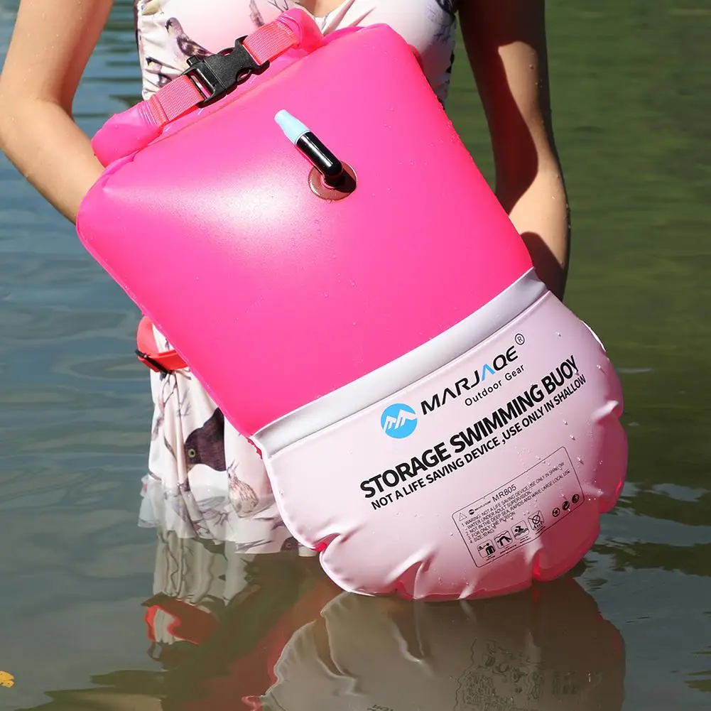 20L Waterproof Swimming Buoy With Dry Bag Multifunctional Iatable Good Visibility Swimming Buoy For Water Sports Lovers swimming buoy