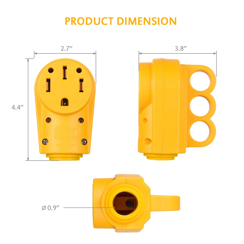 MicTuning RV сменная штепсельная вилка 125/250V 50Amp сверхмощная штепсельная вилка RV Female с эргономичной рукояткой