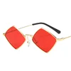 Elbru Retro Diamond Shaped Sunglasses Fashion Metal Irregular Sunshades Eyewear Male Female Colorful Lens Sun Spectacles Unisex 3