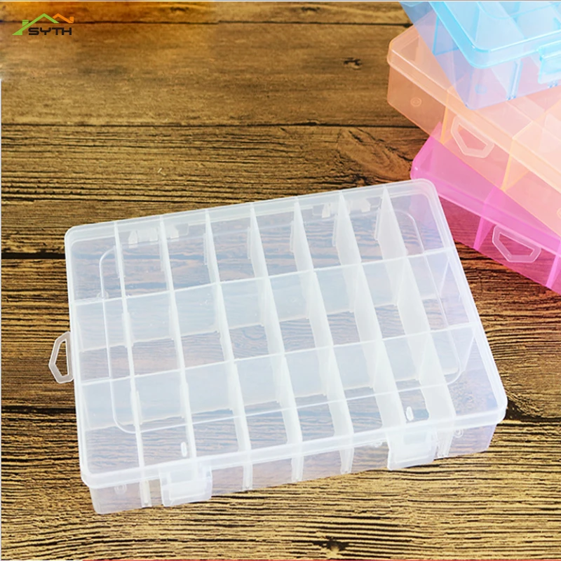 

1pcs Plastic Storage boxes Slots Adjustable packaging transparent Tool Case Craft Organizer box jewelry accessories