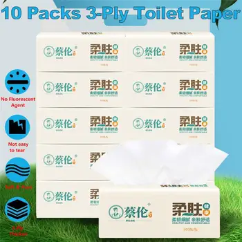 

10Pack 3-Ply TissuesThicken Facial Tissue Rectangular Tissue Paper Hand Towel Toilet Paper Towels Paper Wettable Sheets Tissues
