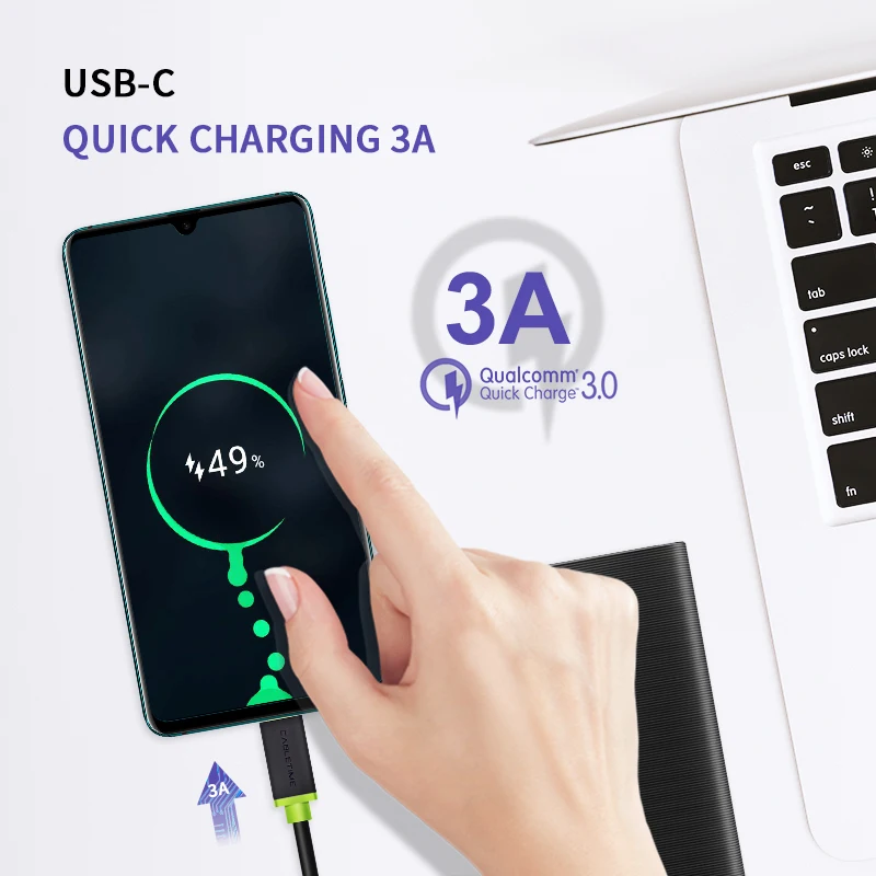 Кабель usb type-C 3A кабель передачи данных для быстрой зарядки для samsung Galaxy S9 Plus Note 9 Xiaomi Oneplus 6 USB C 3,1 C001