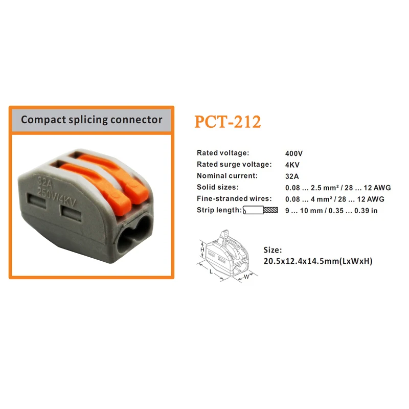 Разъем для провода 30/50/100 штук Мини Быстрый компактный Универсальный разъем Клеммная колодка штепсельная вилка-в PCT-212 213 214 215