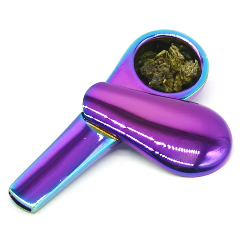 

1pc Metal Spoon Smoking Pipe Portable Creative Herb Tobacco Cigarette Ignescent metal Pipe Metal Smoking Pipe With Pipe Screens