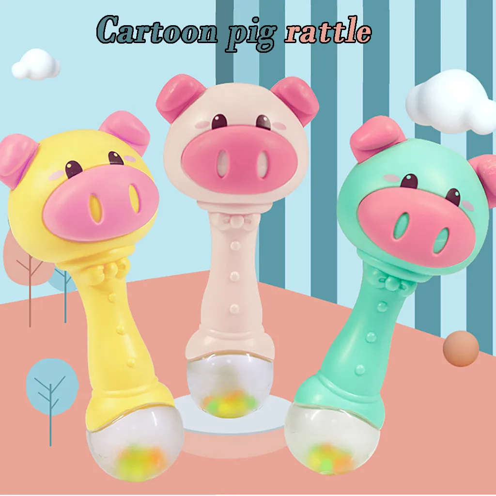 Новая мода Дети Раннее Образование забавные Обучающие игрушки мультфильм свинья погремушка игрушка детский колокольчик захват игрушечный обучающая игрушка# P3