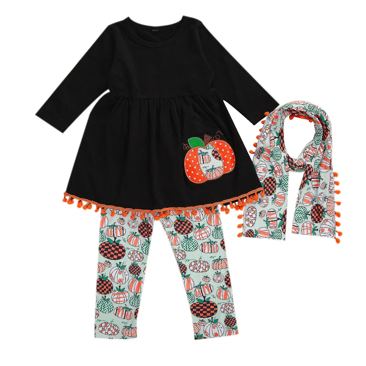 Комплект детской одежды на Хэллоуин из 3 предметов для маленьких девочек