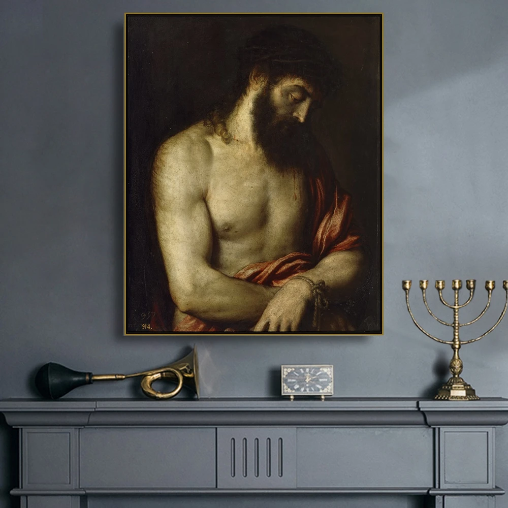 Redemption of Jesus by Tiziano Vecelli on Canvas Painting Calligraphy Art Home Decor Wall Picture for Living Room | Дом и сад