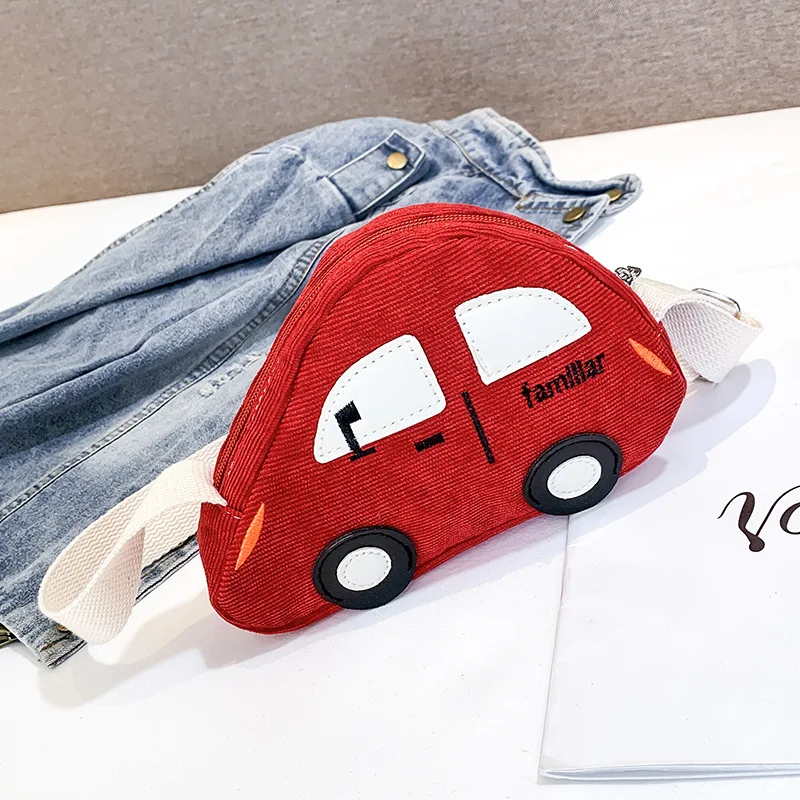 New Cartoon Canvas Shoulder Bag Korean Car Baby Girls Crossboby Bag Messenger Cute Xmas Gits for Children Small Hand Bags Sac