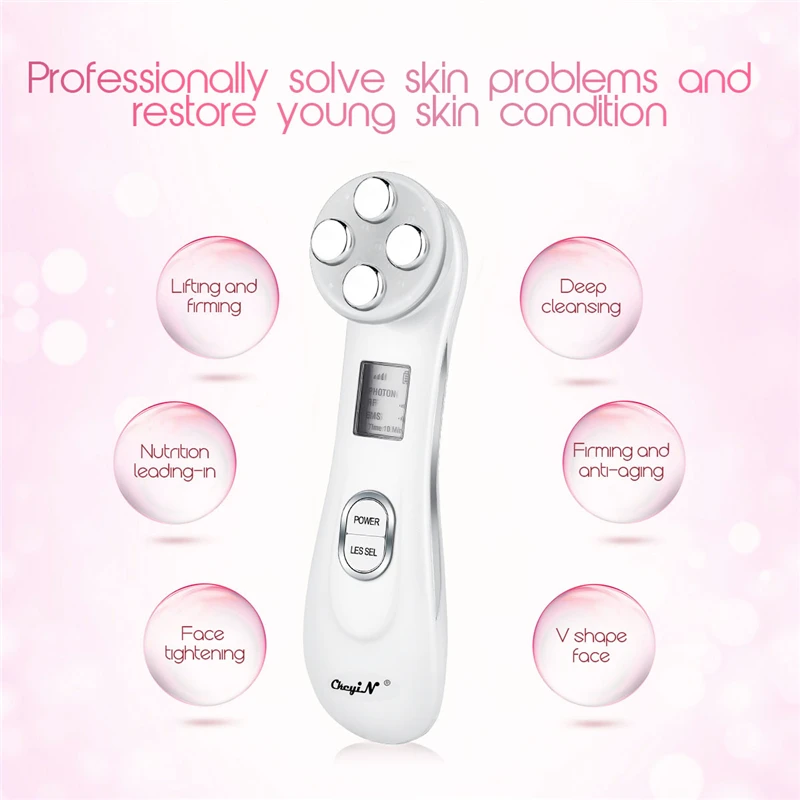 EMS Mesotherapy RF Radio Frequency Facial Beauty Massager + Ultrasoic Skin Scrubber Deep Face Cleaning Nano Mister Face Sprayer