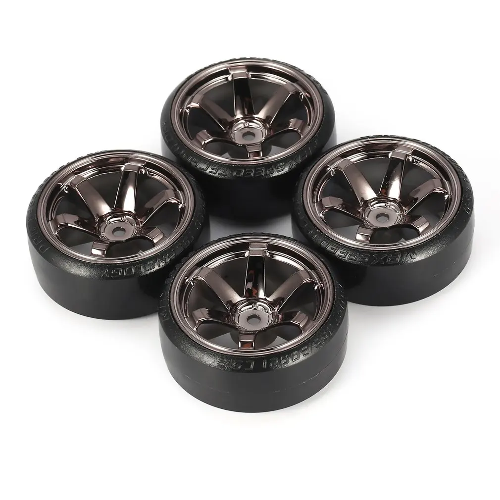4Pcs RC Drifting Tire Set Hard Plastic Hard Tyre Set for  HSP Tamiya HPI RC On-road Vehicle Drifting Car Spare Parts Accs