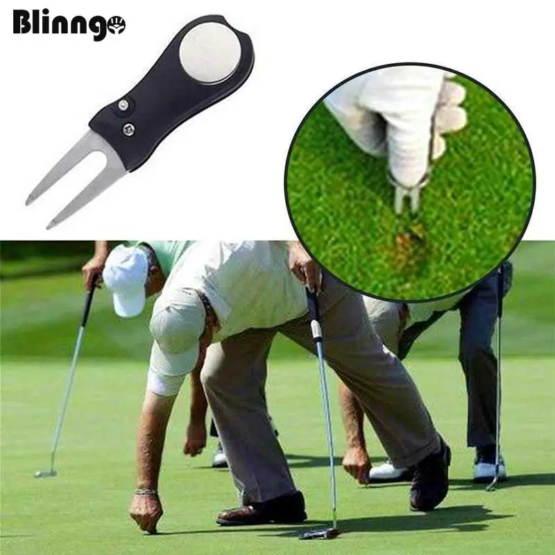 

Golf Fork Mini Foldable Golf Auxiliary Tool for Golf Course Groove Lawn Repair Accessoriess