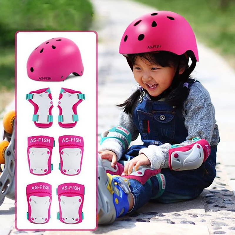 High Quality Protective Gear Sets Elbow Knee Pads Helmet Bicycle Skateboard Ice Skating Roller Skate Protect Anti-fall For Kids High Quality Protective Gear Sets Elbow Knee Pads Helmet Bicycle Skateboard Ice Skating Roller Skate Protect Anti-fall For Kids