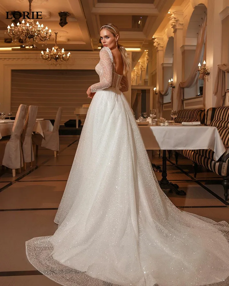 LORIE New Arrival Shiny Sweetheart Princess Wedding Dresses Glitter Tulle Boho Bride dresses Vestidos de novia  2022 Customized 2