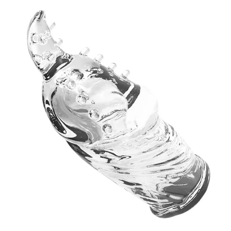 Эротическая игрушка без вибратора многоразовый презерватив с мягкими шипами для