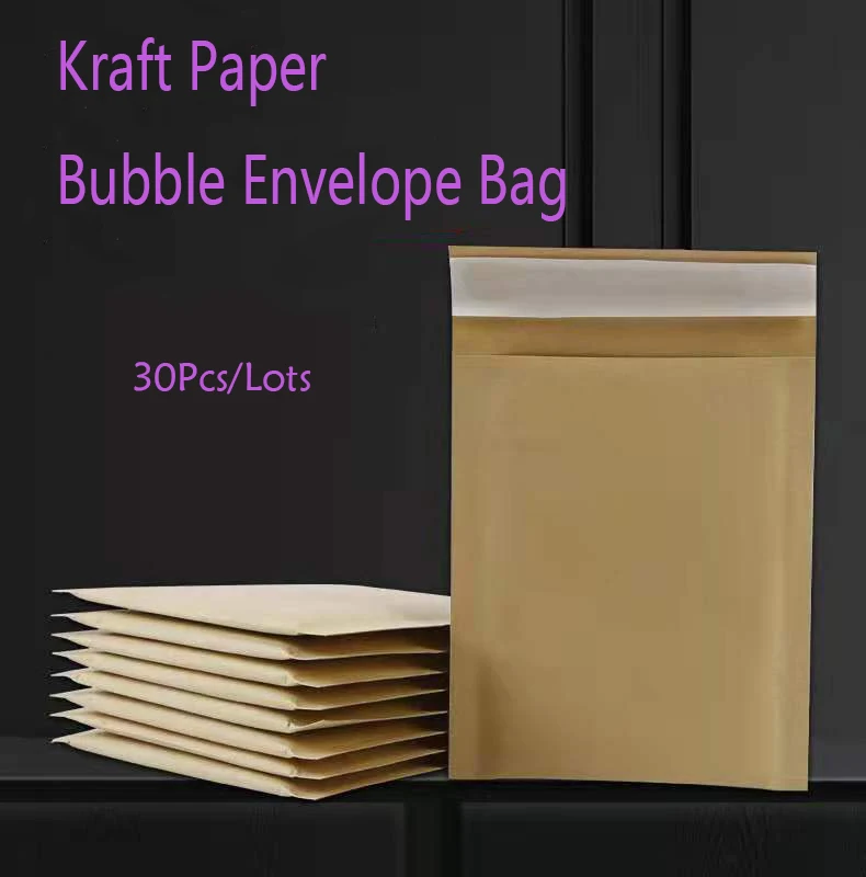 30Pcs/Lots 12 Sizes Kraft Paper Bubble Envelopes Bags Shockproof Bubble Mailers Padded Shipping Envelope With Mailing Bag kraft paper envelopes mailing envelopes window envelopes mailing bags