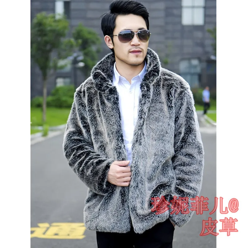 

In the autumn of 2019 the new artificial wool imitation leather jackets men fox fur collar loose collar jacket