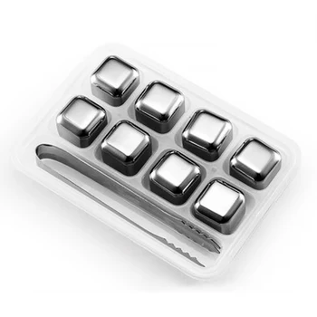 

Square Party Kitchen Restaurant Fast Reusable Drinking Stainless Steel Non Toxic Summer Ice Cube