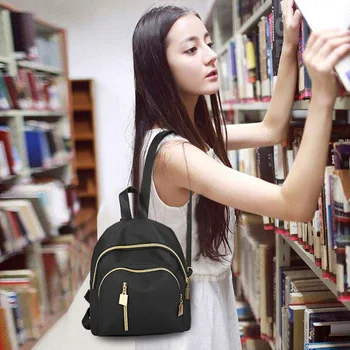 

Fashion School Bags For Teenage Girls 2019 Casual Waterproof Nylon Backpack For Women Multi-function Black Sac A Dos Femme
