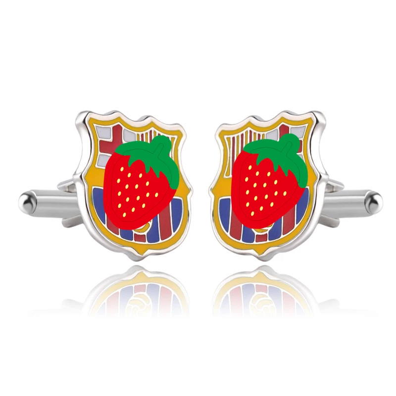 Fashion football club logo cufflinks with Barcelona Real Madrid Manchester United logo accessories for football fans - Окраска металла: 1