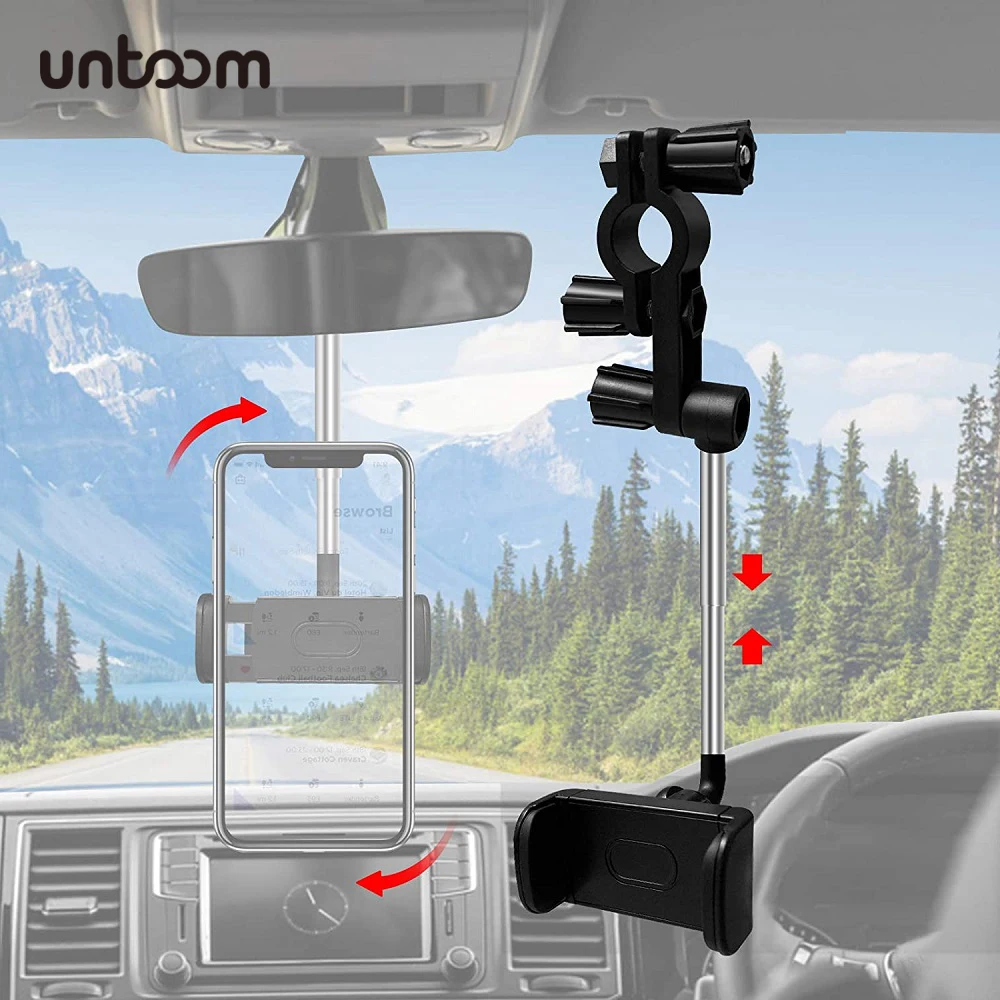 Universal Car Phone Holder Car Rearview Mirror Cellphone Holder Stand