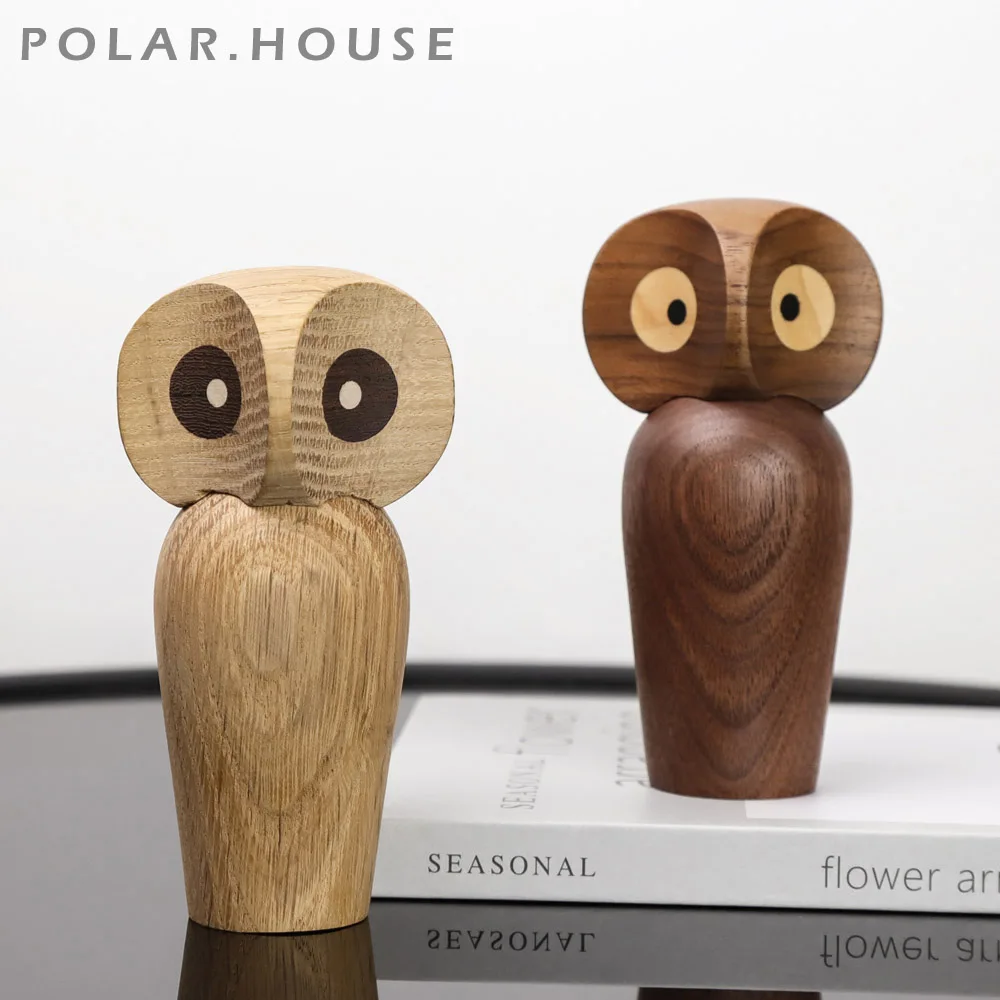 Скандинавская деревянная модель совы куклы-животные на удачу деревянные фигурки