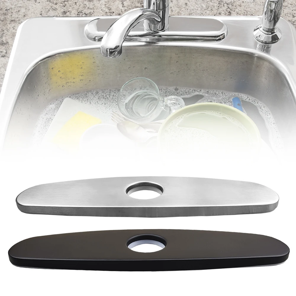 Silver Black 10 Inch Cover Plate Bathroom Kitchen Sink Faucet Hole Deck 1 | Обустройство дома