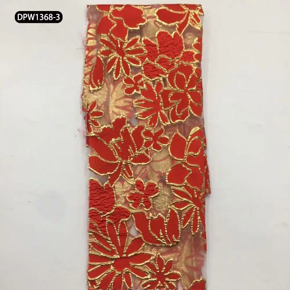 Milylace red color Jacquard lace fabric 2019 NEW floral embroidery Nigerian organza fabrics 5 yards for Christmas DPW1368 | Дом и сад
